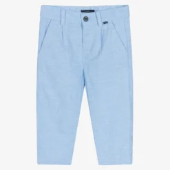 Mayoral Boys Blue Cotton & Linen Trousers