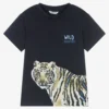 Mayoral Boys Blue Cotton Tiger T-Shirt