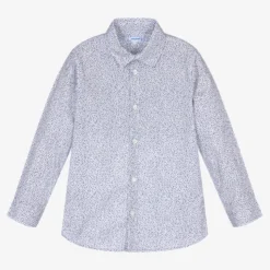 Mayoral Boys Blue Floral Cotton Shirt