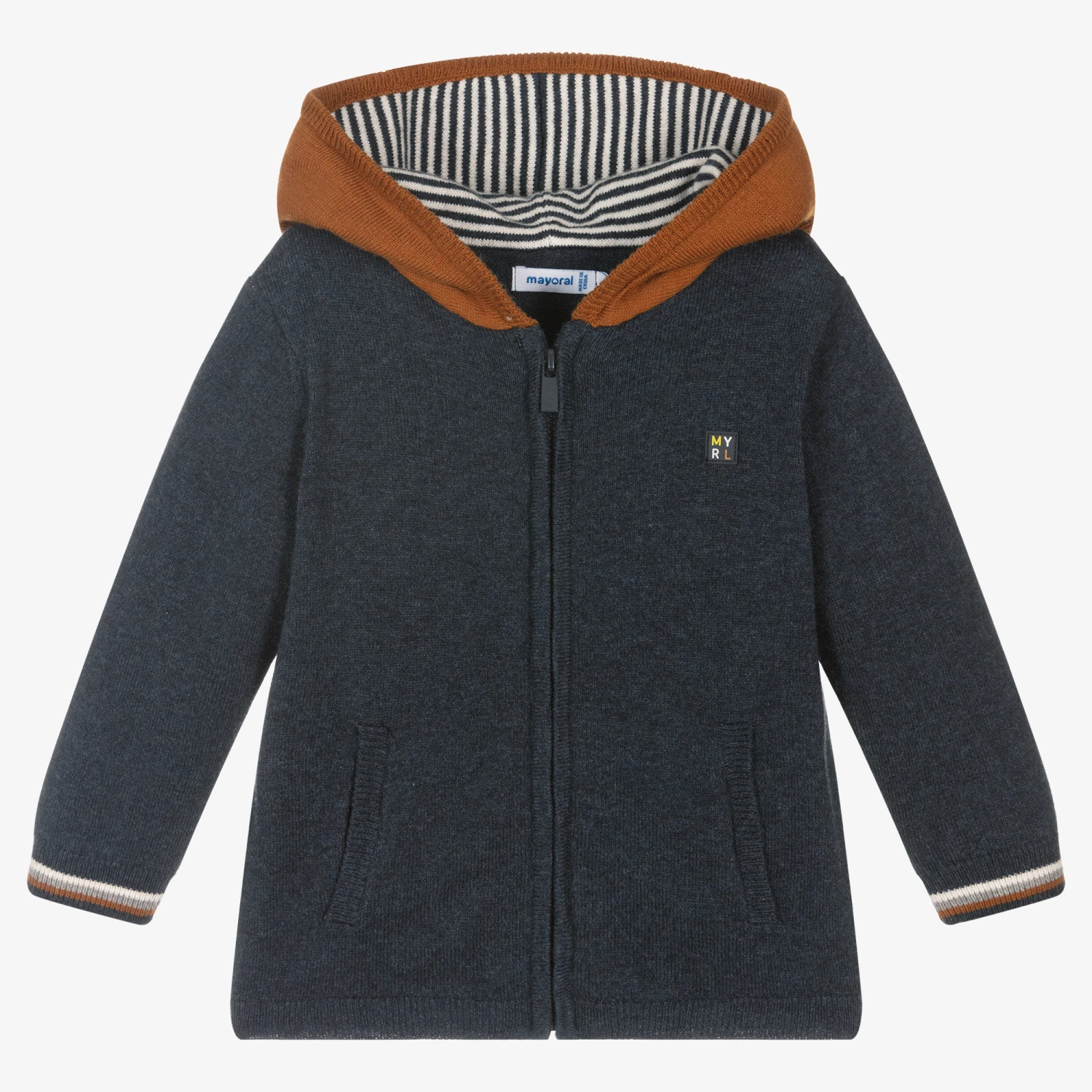 Mayoral Boys Blue Knitted Zip-Up Top 3 Mayoral Boys Blue Knitted Zip-Up Top - Image 3