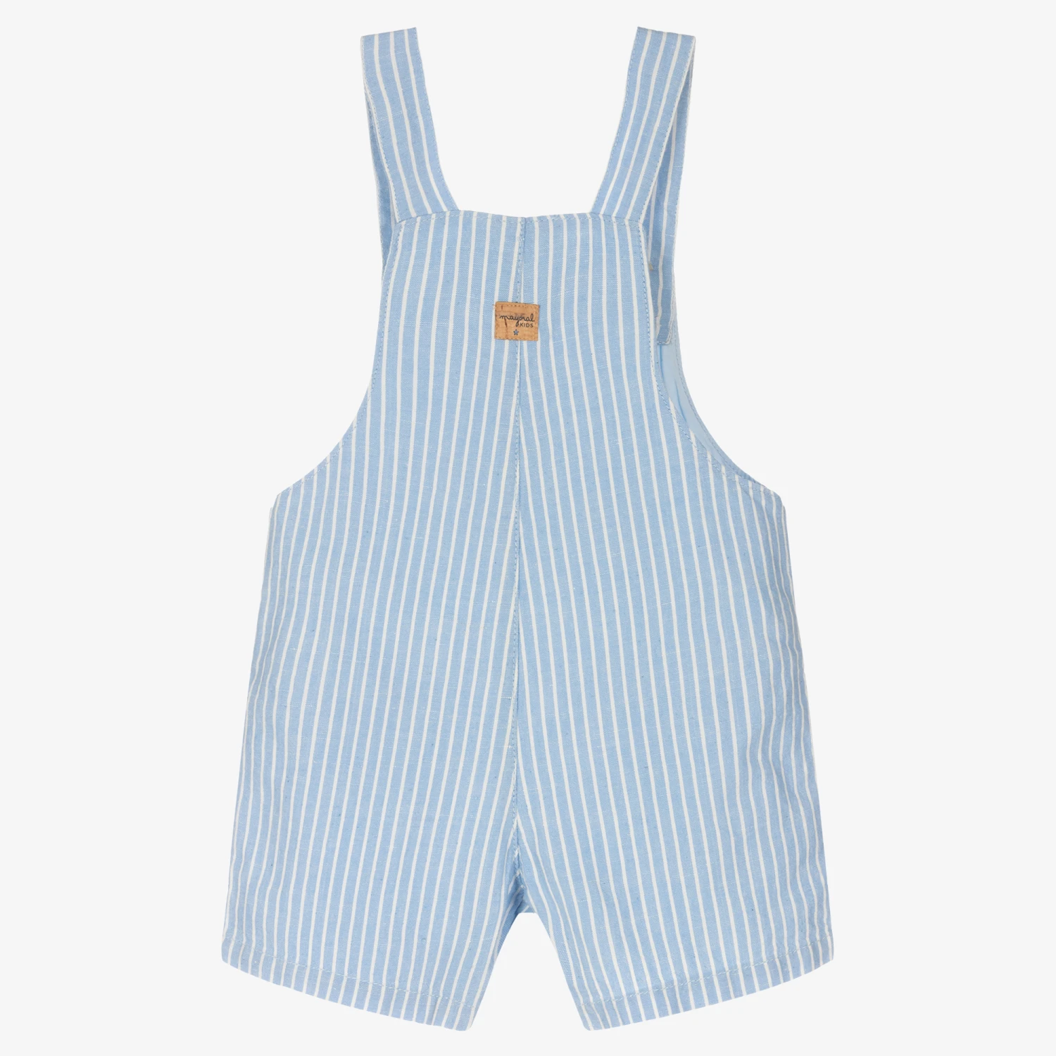 Mayoral Boys Blue Stripe Cotton & Linen Dungarees 2 Mayoral Boys Blue Stripe Cotton & Linen Dungarees - Image 2