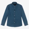 Mayoral Nukutavake Boys Dark Blue Cotton Chambray Shirt