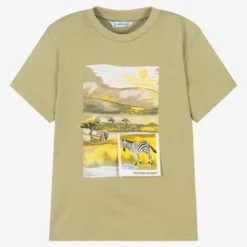 Mayoral Boys Green Cotton Safari T-Shirt
