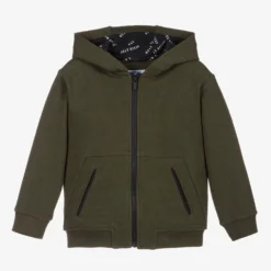 Mayoral Boys Green Zip-Up Hooded Top