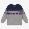 Mayoral Boys Grey & Blue Sweater