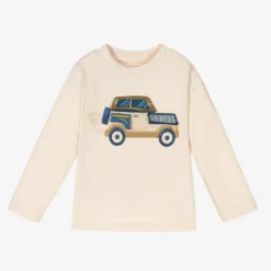 Mayoral Boys Ivory Car Cotton Top