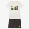 Mayoral Nukutavake Boys Ivory & Grey Shorts Set