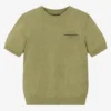 Mayoral Nukutavake Boys Khaki Green Cotton Knit Sweater