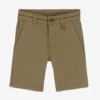 Mayoral Boys Khaki Green Cotton Shorts