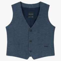 Mayoral Nukutavake Boys Navy Blue Dotted Waistcoat