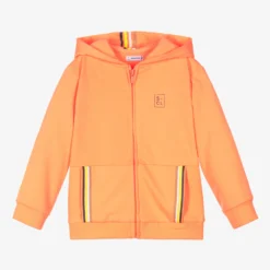 Mayoral Boys Neon Orange Zip-Up Top