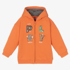 Mayoral Boys Orange Hooded Zip-Up Top