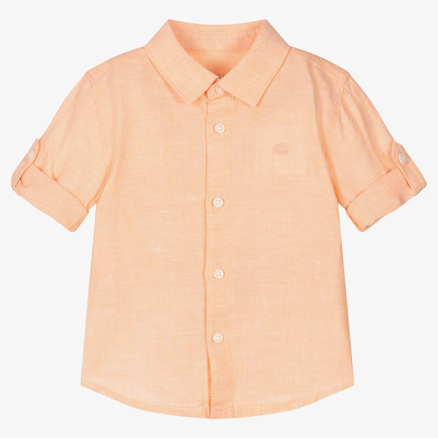 Mayoral Boys Orange Linen Shirt 1 Mayoral Boys Orange Linen Shirt