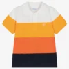 Mayoral Boys Orange Stripe Cotton Polo Shirt