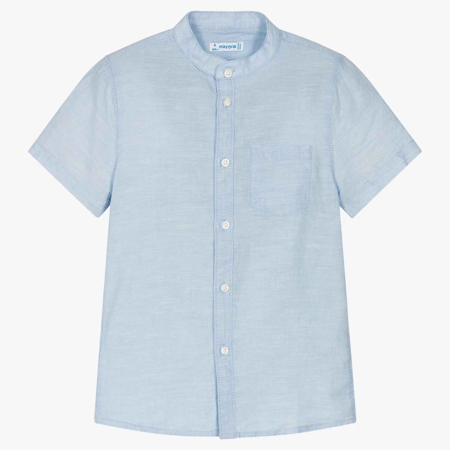 Mayoral Boys Pale Blue Linen Shirt 1 Mayoral Boys Pale Blue Linen Shirt