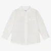 Mayoral Boys White Cotton & Linen Shirt