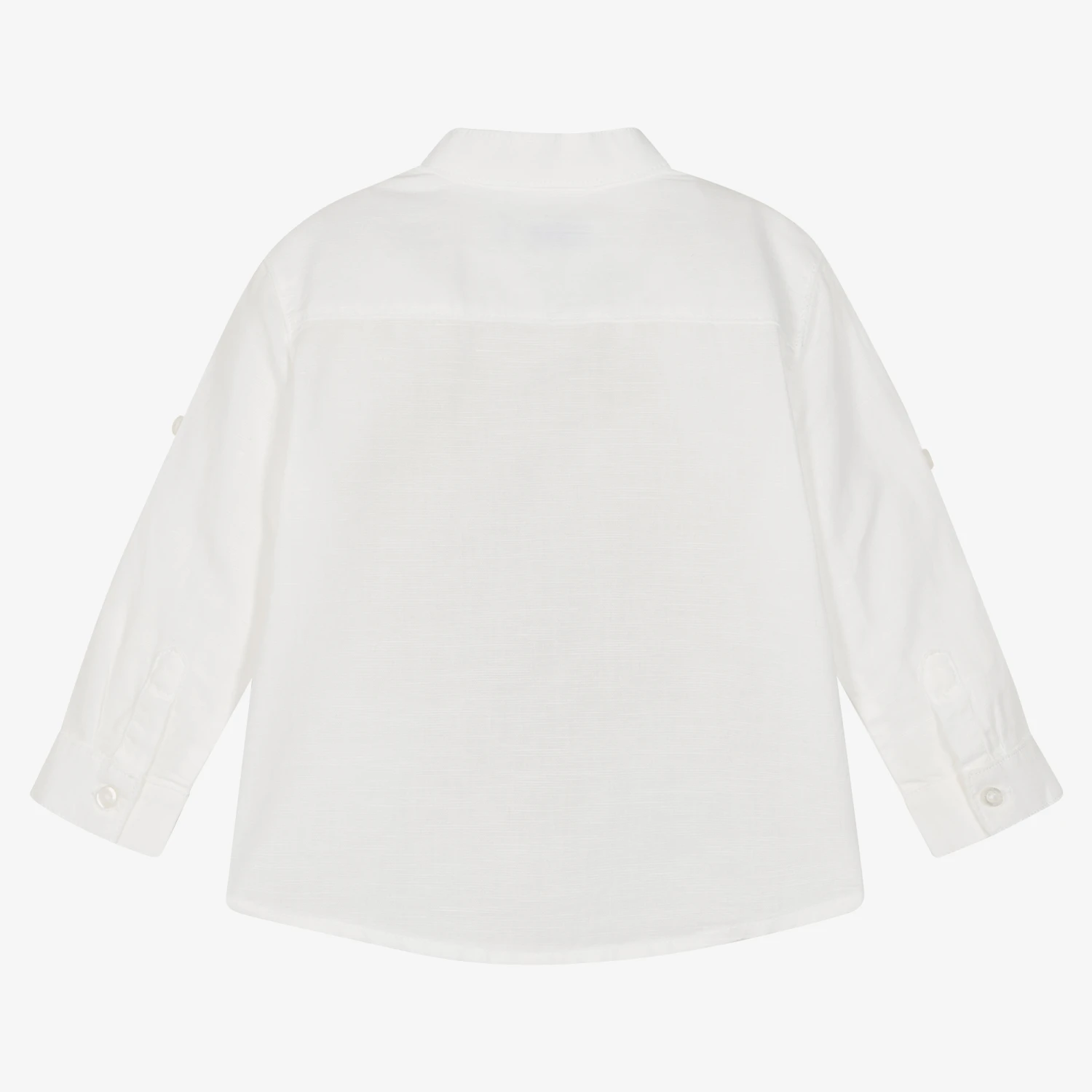 Mayoral Boys White Cotton & Linen Shirt 2 Mayoral Boys White Cotton & Linen Shirt - Image 2