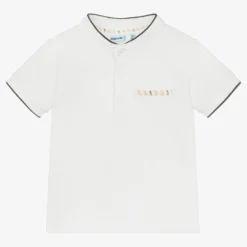 Mayoral Boys White Cotton Piqué Top