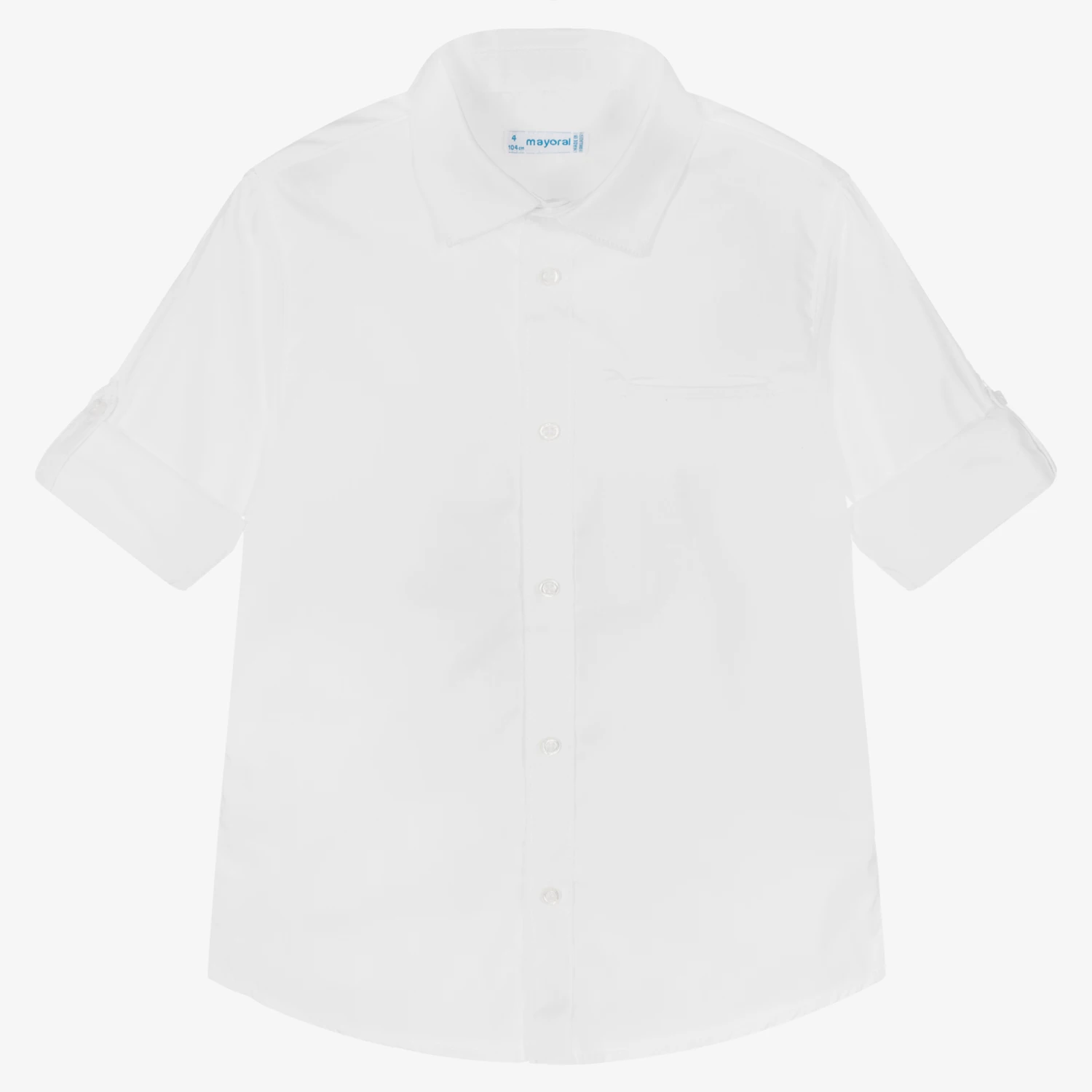 Mayoral Boys White Cotton Shirt 1 Mayoral Boys White Cotton Shirt