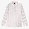 Mayoral Nukutavake Boys White & Red Striped Cotton Shirt