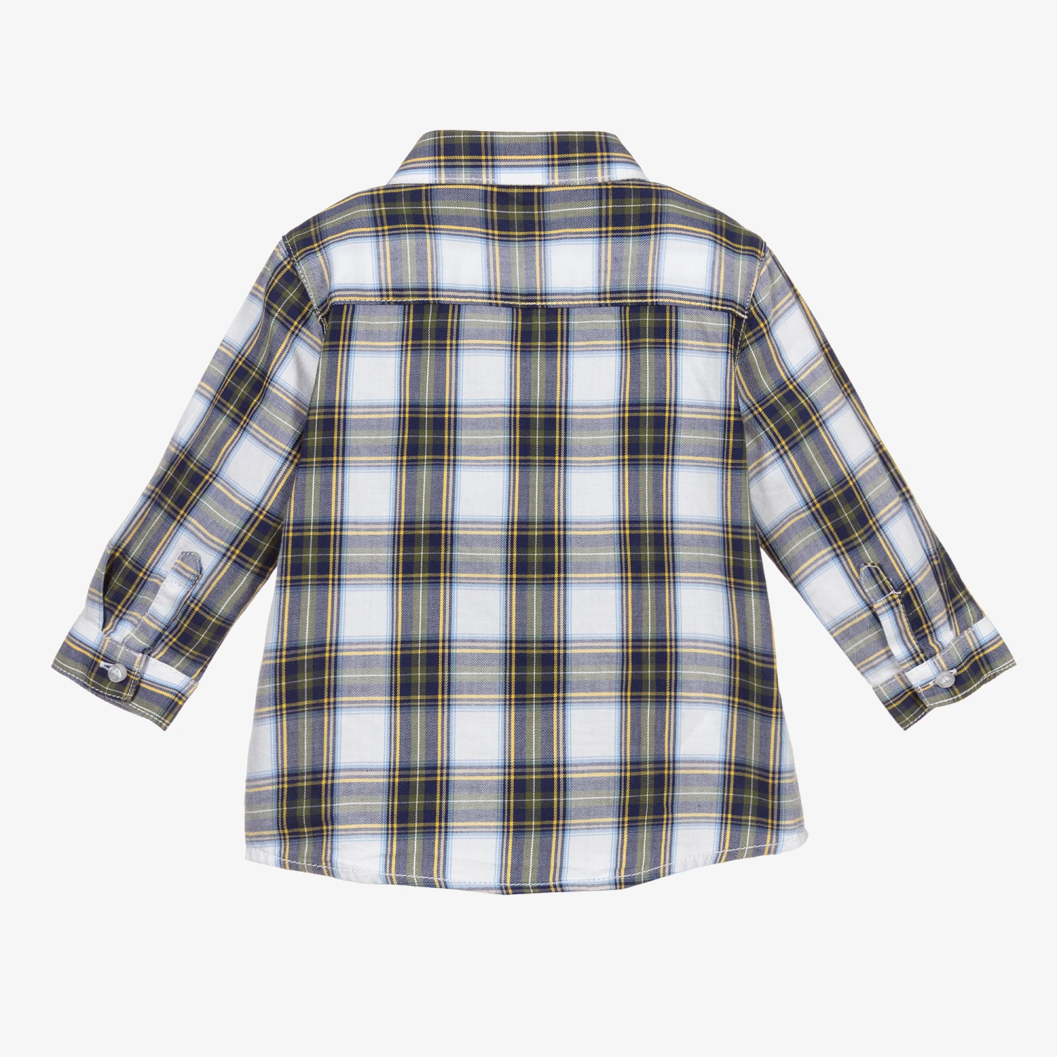 Mayoral Green & Blue Checked Shirt 2 Mayoral Green & Blue Checked Shirt - Image 2