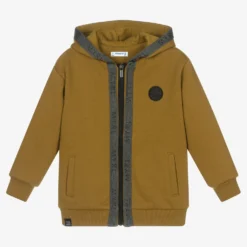 Mayoral Green Hooded Zip-Up Top