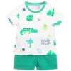 Mayoral Newborn Green & White Baby Shorts Set