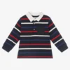 Mayoral Navy Blue Striped Rugby Shirt