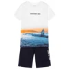 Mayoral Nukutavake Navy Blue & White Shorts Set