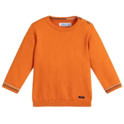 Mayoral Orange Cotton Knit Sweater