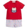 Mayoral Newborn Red & Blue Cotton Shorts Set
