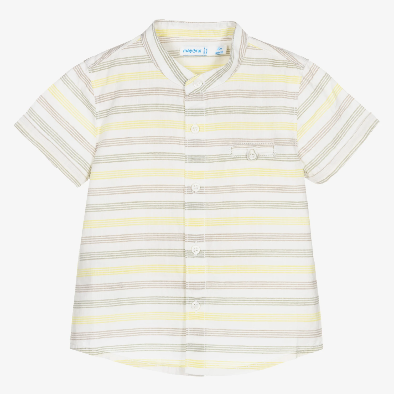 Mayoral White & Green Striped Shirt 1 Mayoral White & Green Striped Shirt
