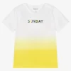 Mayoral Yellow & White Cotton T-Shirt