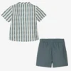 Mebi Boys Blue Striped Short Set