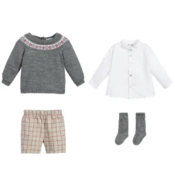 Mebi Grey 4 Piece Shorts Set -Outlet Little Gents Set Store mebi grey 4 piece shorts set 339508 a9fb261c5c39514494a0625c9bb71cc1b714a279