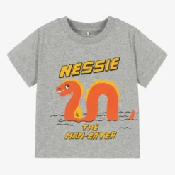 Mini Rodini Grey Loch Ness Monster T-Shirt