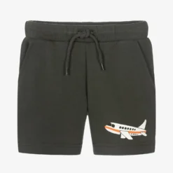 Mini Rodini Grey Organic Cotton Airplane Shorts