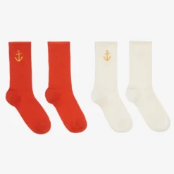 Mini Rodini Ivory & Red Anchor Socks (2 Pack) -Outlet Little Gents Set Store mini rodini ivory red anchor socks 2 pack 450158 f1e445f58ff04853c52aa828a2d1c03f8baec79c