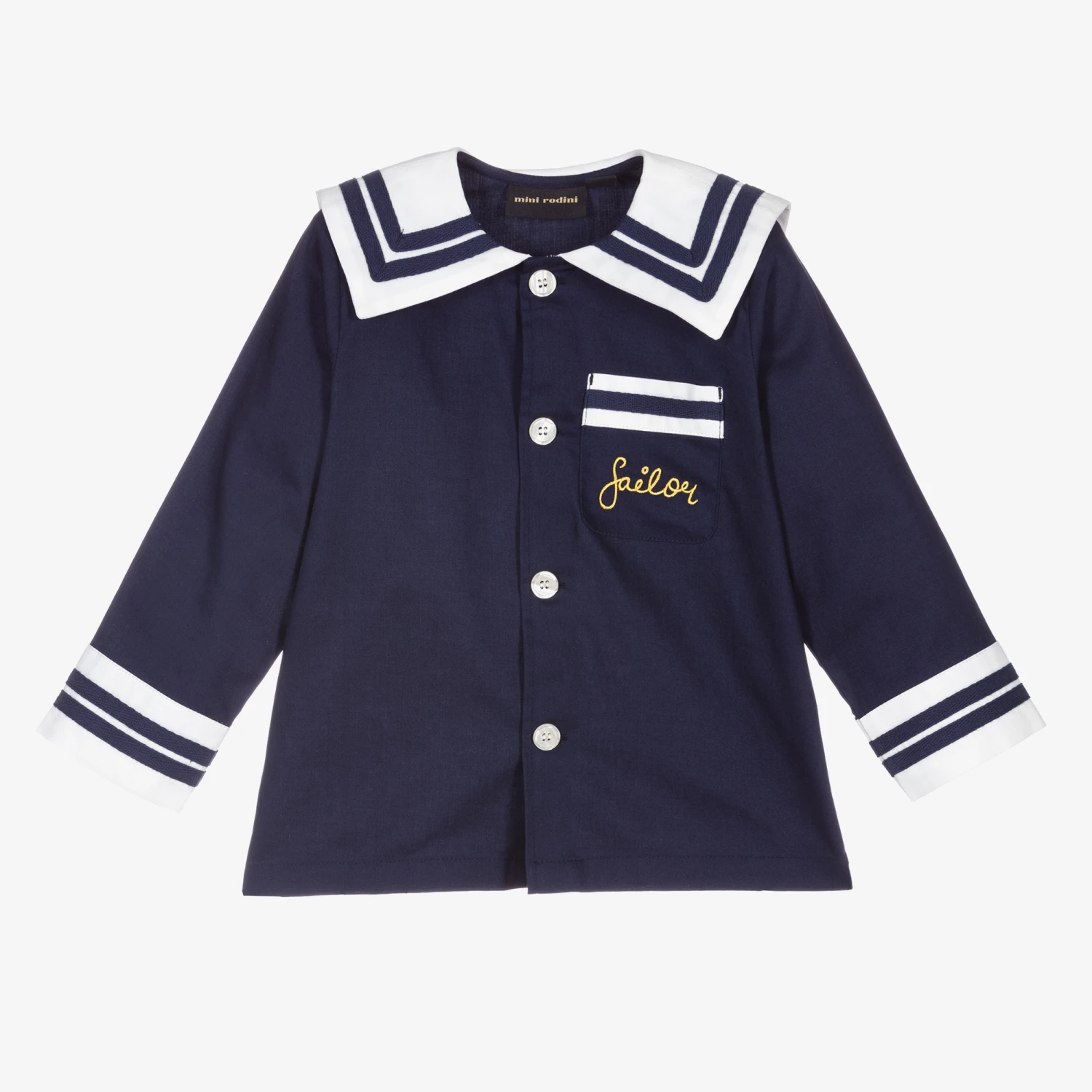 Mini Rodini Navy Blue Organic Cotton Shirt 1 Mini Rodini Navy Blue Organic Cotton Shirt
