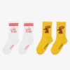 Mini Rodini White Hike & Yellow Deer Socks
