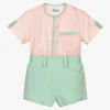 Miranda Boys Green & Pink Shorts Set