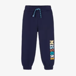 Missoni Navy Blue Organic Cotton Logo Joggers