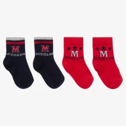 Mitch & Son Boys Blue & Red Socks (2 Pack)