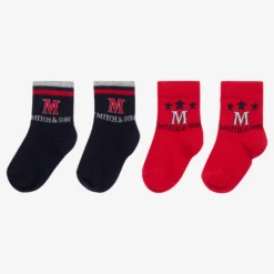 Mitch & Son Boys Blue & Red Socks (2 Pack) -Outlet Little Gents Set Store mitch son boys blue red socks 2 pack 472061 d793dc3dba2a0299d7f8efe6cae36cd335ed807f