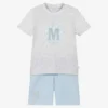 Mitch & Son Boys Grey Cotton Shorts Set