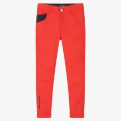 Mitch & Son Boys Red Cotton Trousers