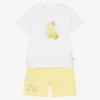Mitch & Son Boys White & Yellow Shorts Set