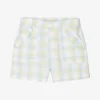 Mitch & Son Boys Yellow & Blue Check Cotton Shorts