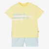 Mitch & Son Boys Yellow & Blue Cotton Shorts Set