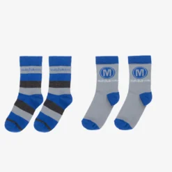 Mitch & Son Grey & Blue Socks (2 Pack) -Outlet Little Gents Set Store mitch son grey blue socks 2 pack 400148 b0de9163a7c5966dd8a4f552a87f80e3716721cb
